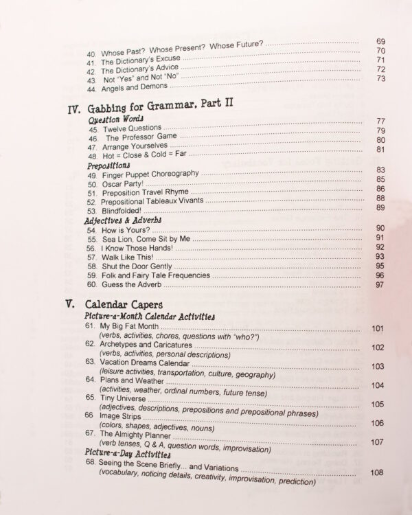 Let's Chat - Table of Contents page 2