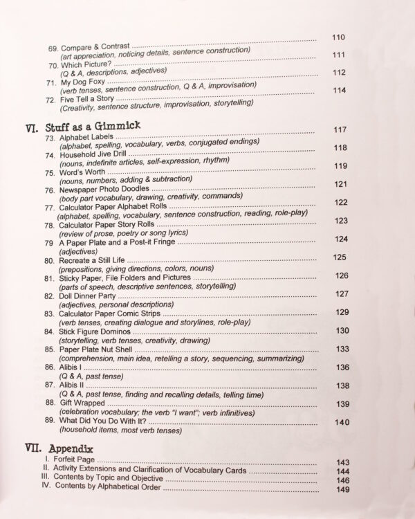 Let's Chat - Table of Contents page 3